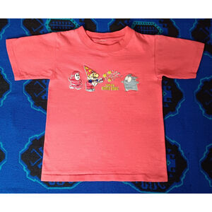 VTG 90s Super Mario Bros Kids Sz XS 2T 3T T-shirt Single Stitch Nintendo Red Tee
